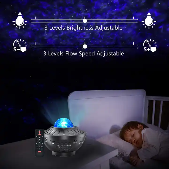 Remote Control BT Speaker Led RGB Laser Starry Sky Music Star Projector Water Wave Pattern Color Light details