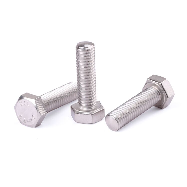 Factory price fastener din933 ss304 ss316 stainless steel hex head screws factory