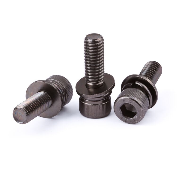 Factory price M2-M10 grade 4.8 8.8 10.9 12.9 carbon steel black nickel allen head socket sems screw DIN912 details