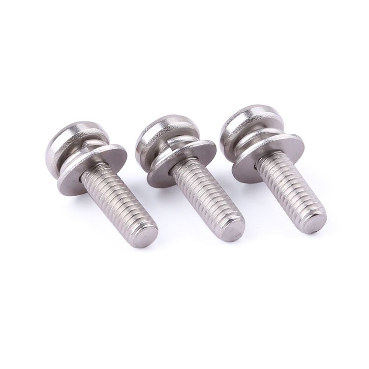 Factory fastener M2-M8 stainless steel pan head flat washer sems screw with sems machine combined screw manufacture