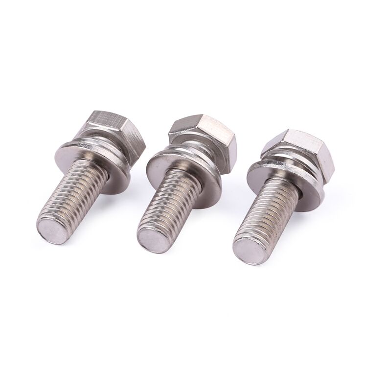 GB9074.17 M3-M12 stainless steel external hexagonal combination screws bolt with washer attached washers bolts manufacture