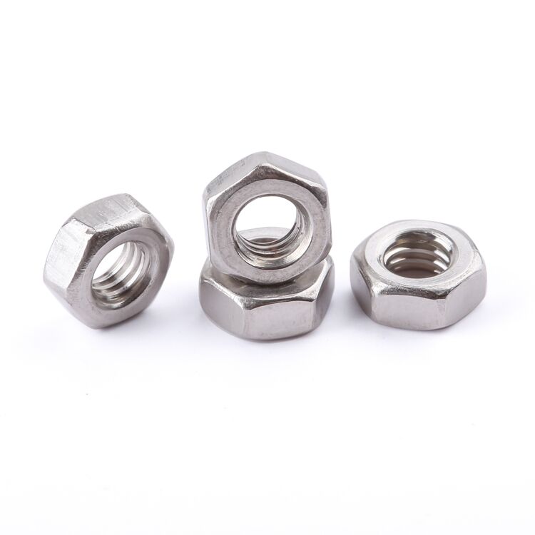 Factory price DIN 934 stainless steel 304 A2-50 A2-70 M2-M12 hexagon hex nut fastener supplier