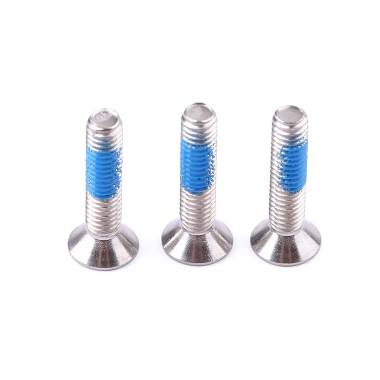 M2-M8 stainless steel 304 316 anti loosening nylon adhesive flat head torx screw GB2673 supplier