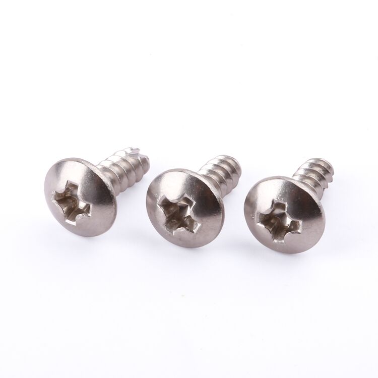 Round head phillips M2-M8 nickel plated carbon steel cut tail PT thread forming self tapping screws for plastic details