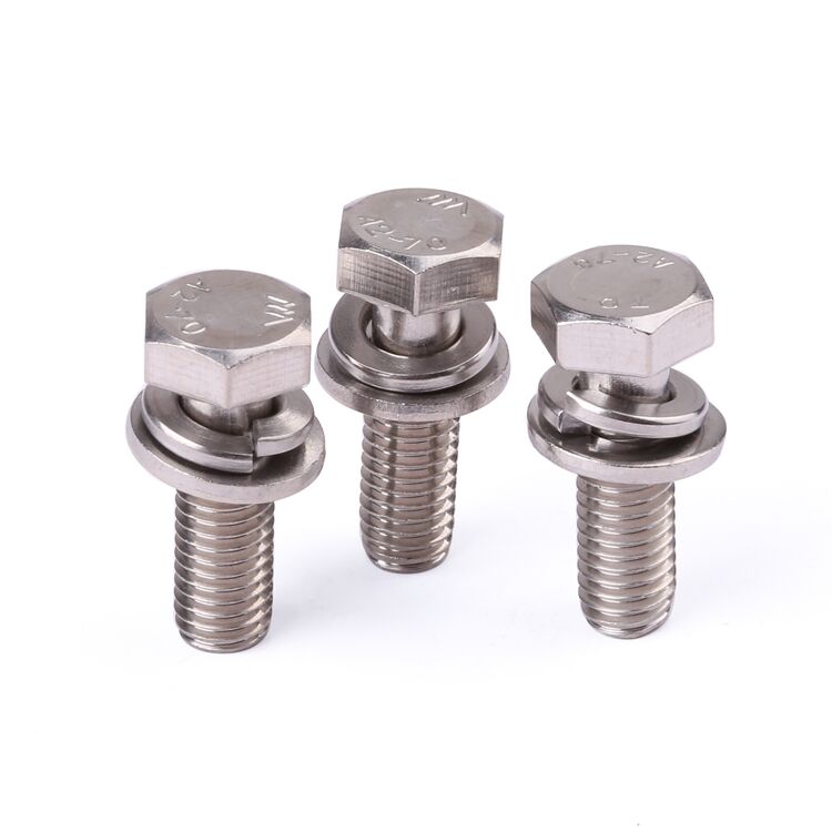 Factory custom M3-M8 stainless steel GB9074.17 outer hex head sems screws manufacture