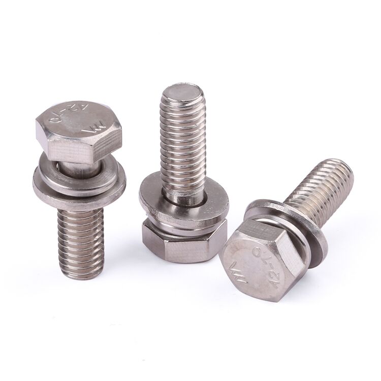 Factory custom M3-M8 stainless steel GB9074.17 outer hex head sems screws details