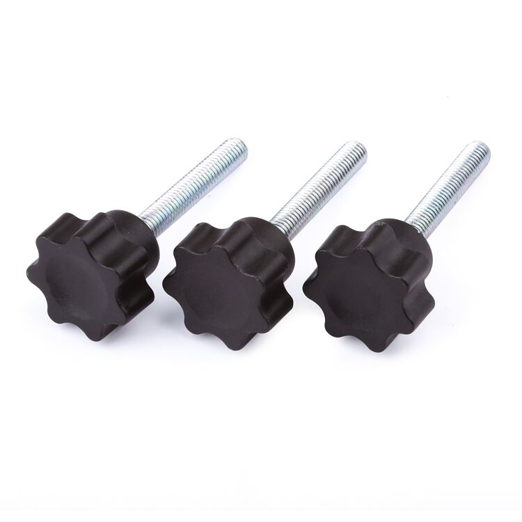 Plum blossom handle bolt black plastic head five pointed star handle screw M3-M8 machine screw manufacture