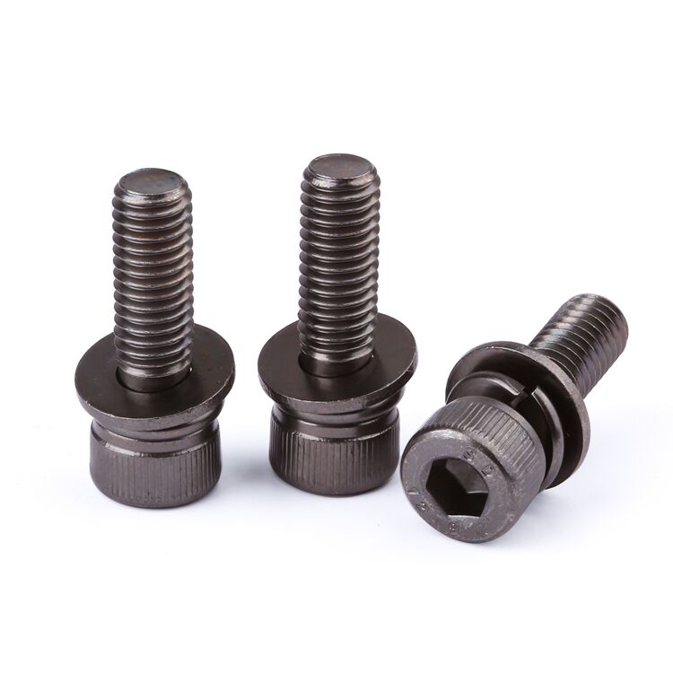 Factory price M2-M10 grade 4.8 8.8 10.9 12.9 carbon steel black nickel allen head socket sems screw DIN912 factory