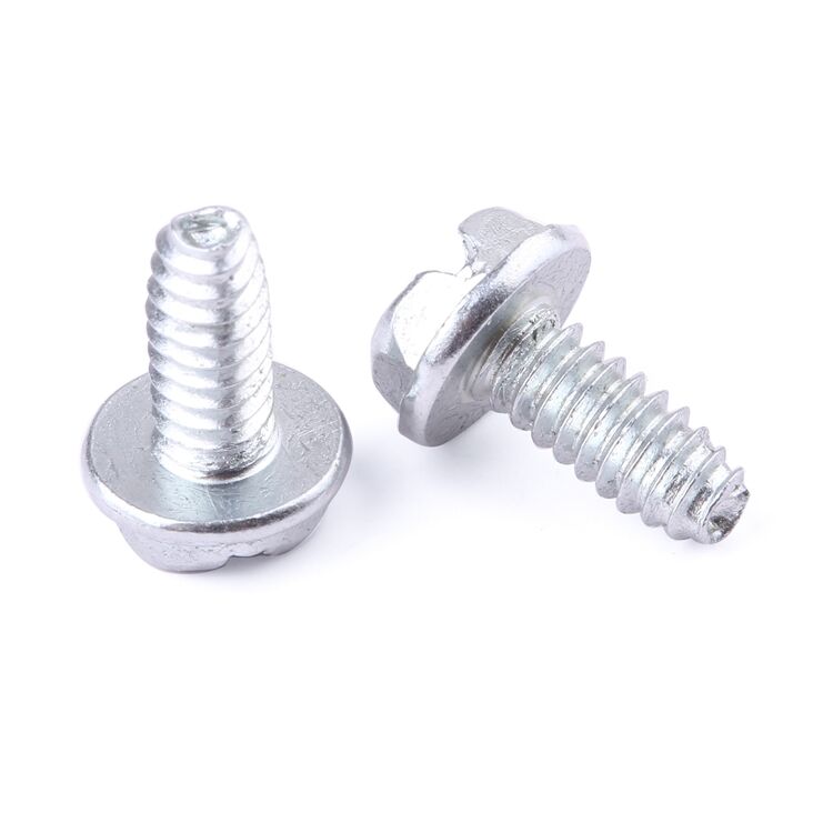 Factory price fastener galvanized slotted outer hexagonal flange self-tapping screws details