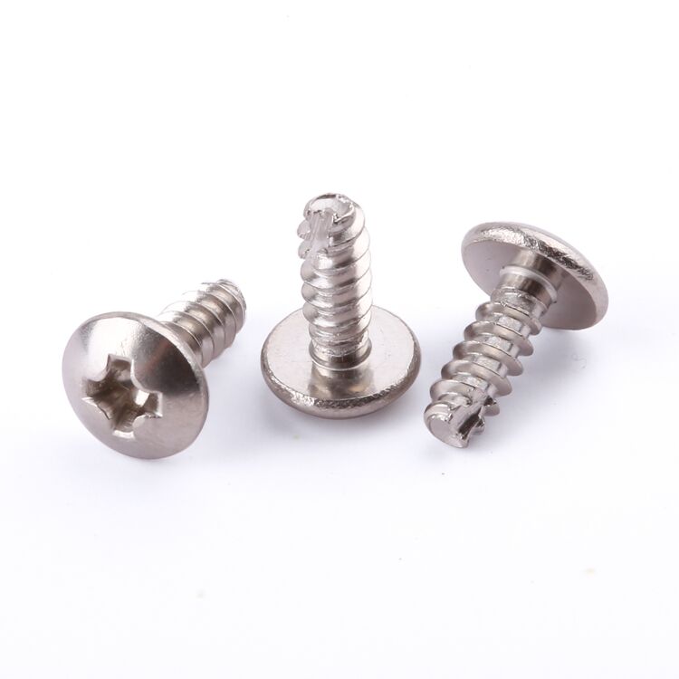 Round head phillips M2-M8 nickel plated carbon steel cut tail PT thread forming self tapping screws for plastic details