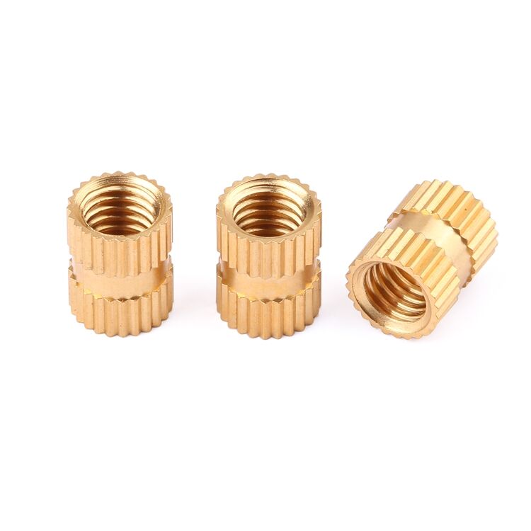 China wholesale custom injection molded female brass knurled insert metal threaded brass inserts nuts for plastic supplier