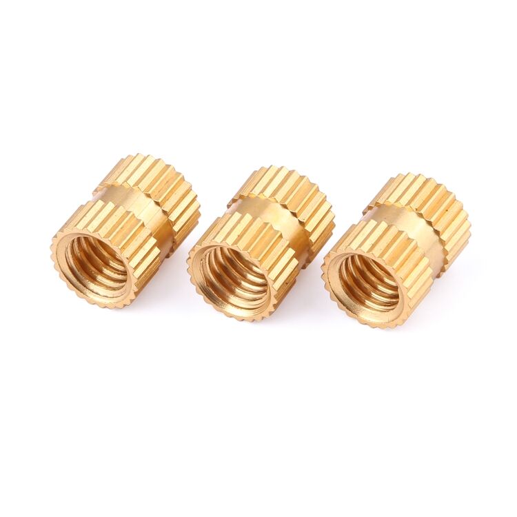 China wholesale custom injection molded female brass knurled insert metal threaded brass inserts nuts for plastic details