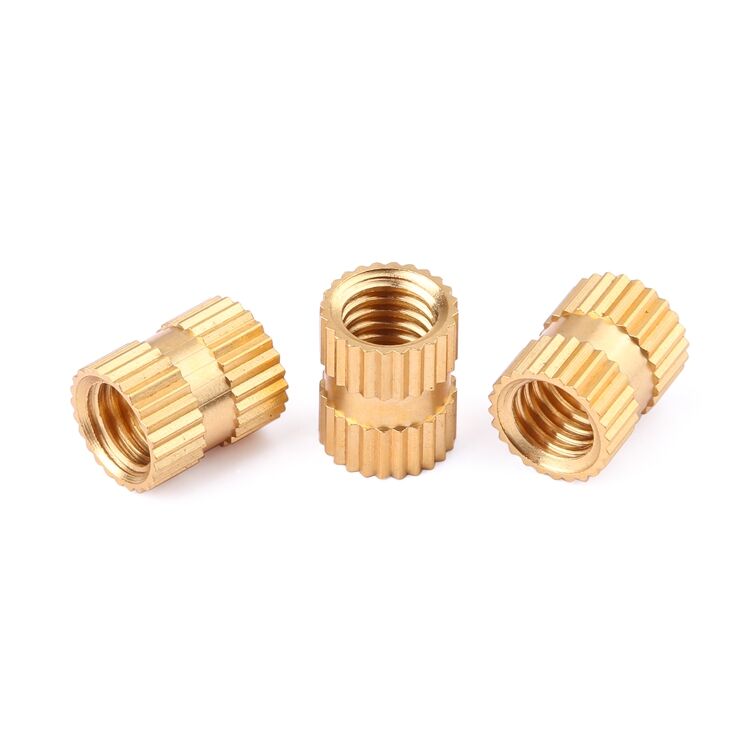 China wholesale custom injection molded female brass knurled insert metal threaded brass inserts nuts for plastic supplier