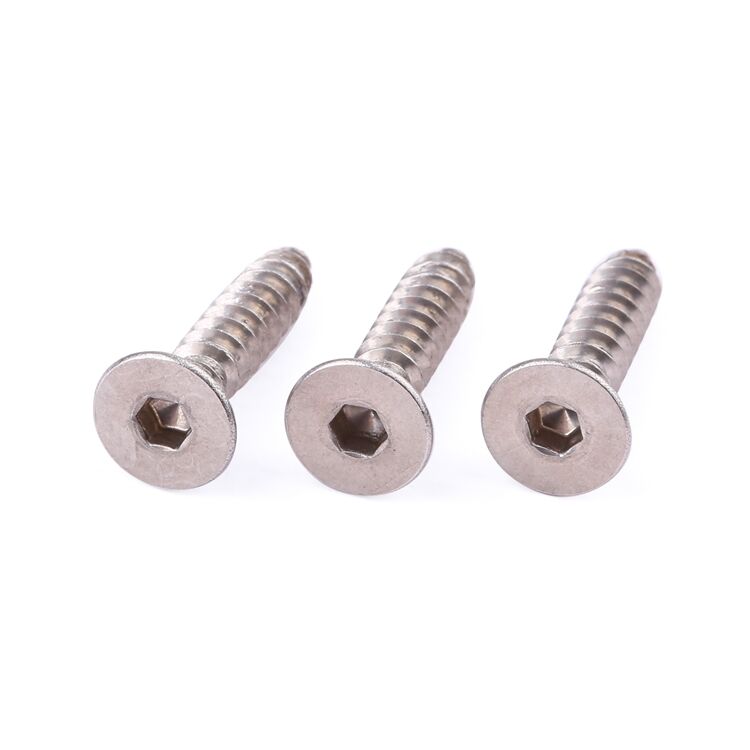 Factory price fastener M2-M8 stainless steel hex socket countersunk flat head self tapping screws supplier