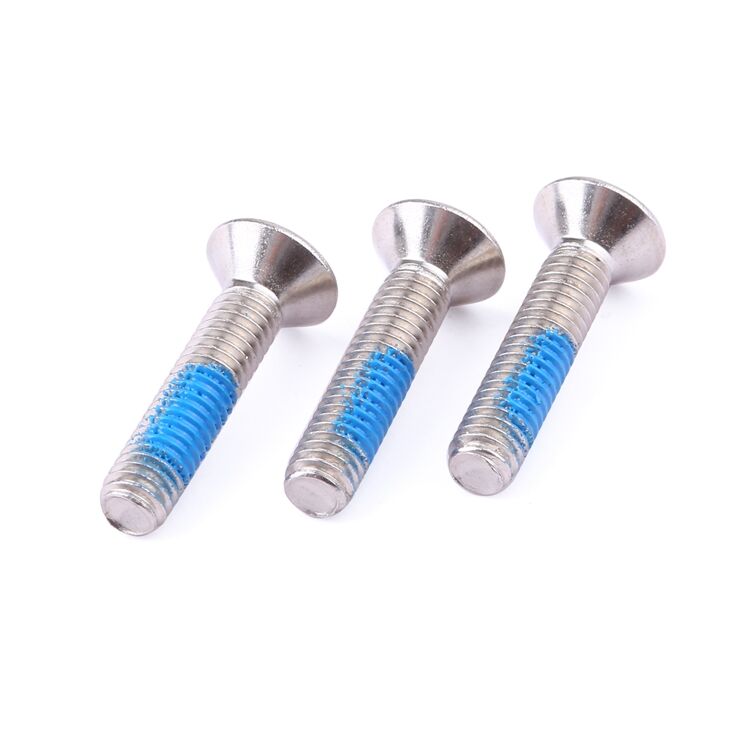 M2-M8 stainless steel 304 316 anti loosening nylon adhesive flat head torx screw GB2673 supplier