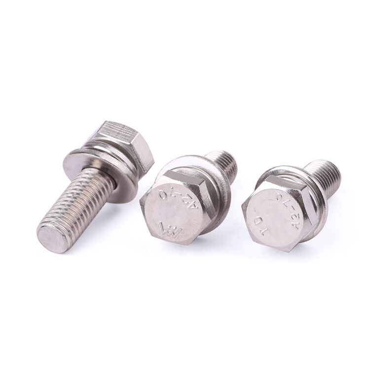 GB9074.17 M3-M12 stainless steel external hexagonal combination screws bolt with washer attached washers bolts details