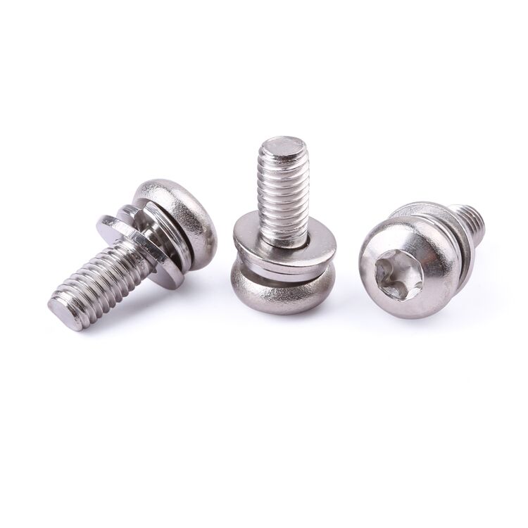 Factory price fastener M2-M8 stainless steel pan head sems machine combined screw with flat washer sems screw details