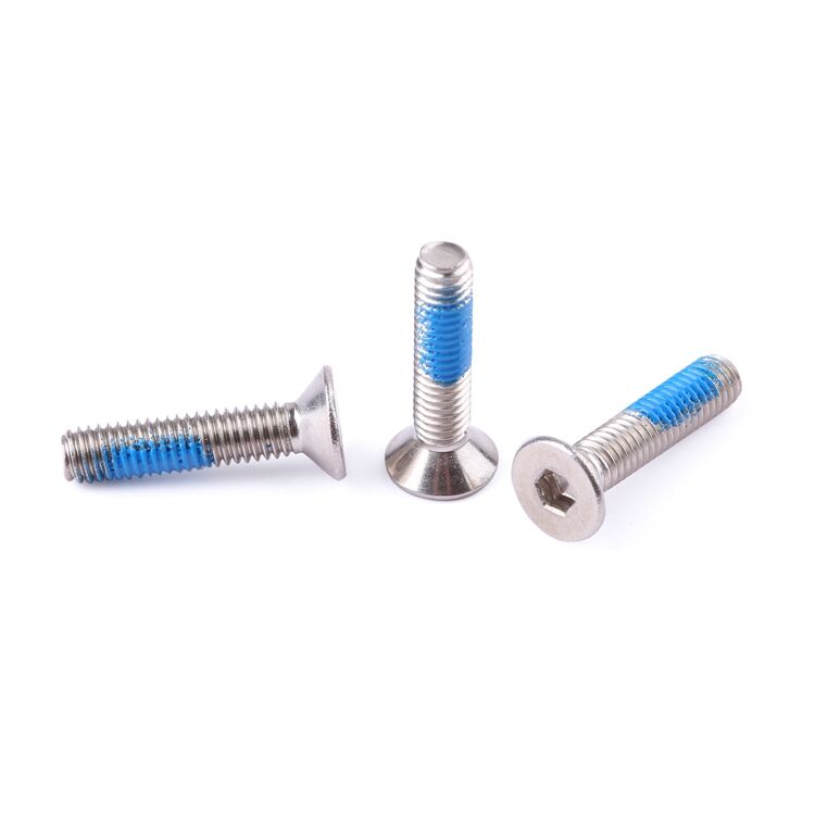 M2-M8 stainless steel 304 316 anti loosening nylon adhesive flat head torx screw GB2673 factory