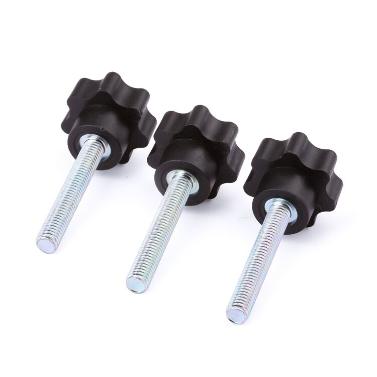 Plum blossom handle bolt black plastic head five pointed star handle screw M3-M8 machine screw details