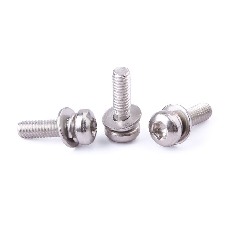 Factory fastener M2-M8 stainless steel pan head flat washer sems screw with sems machine combined screw details