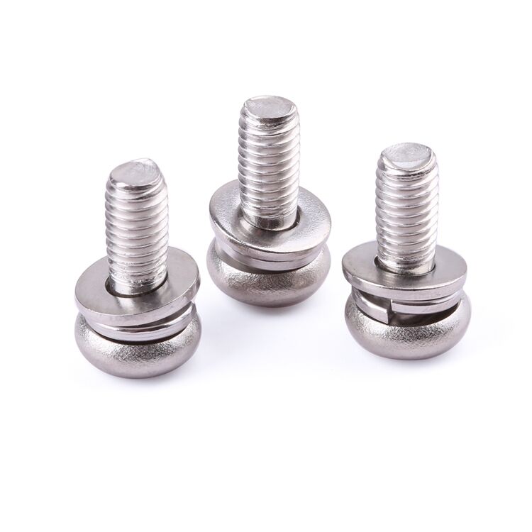 Factory price fastener M2-M8 stainless steel pan head sems machine combined screw with flat washer sems screw factory