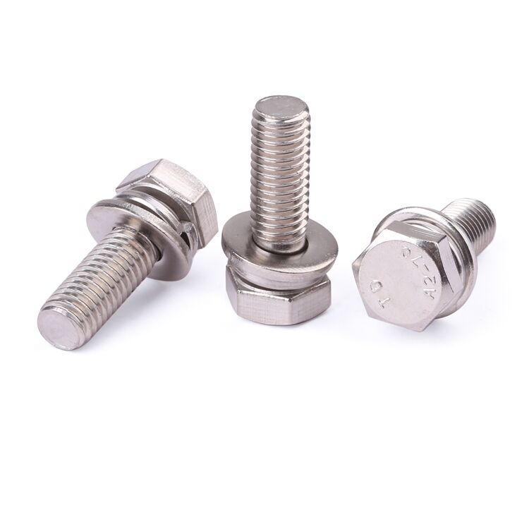 GB9074.17 M3-M12 stainless steel external hexagonal combination screws bolt with washer attached washers bolts details