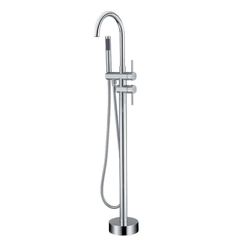 Fancy Hot Cold Water Mixer Brass Gold Chrome Bathroom Bathtub Pillar Copper Taps With Shower