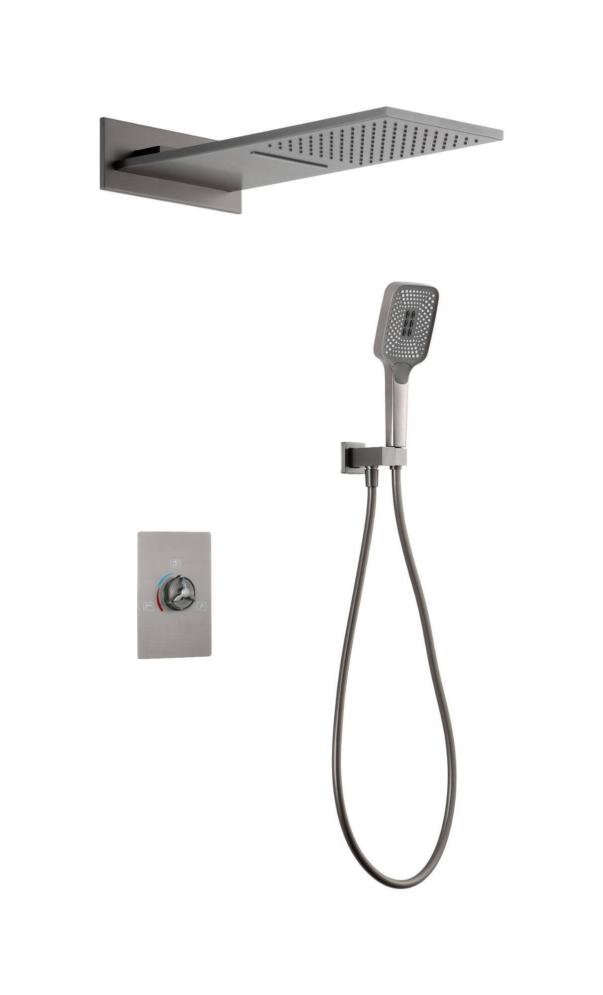 High Quality Shower Mixer Black Hot And Cold Waterfall In Wall Mounted Concealed Rain Shower Set