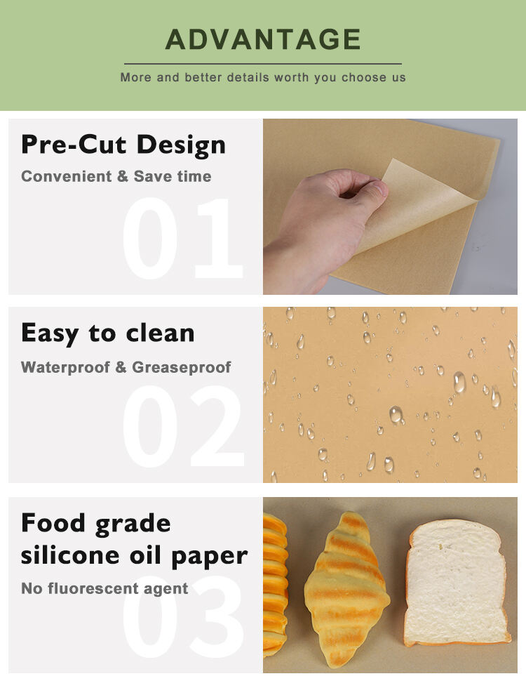 High quality factory customized unbleached baking paper parchment paper sheets supplier