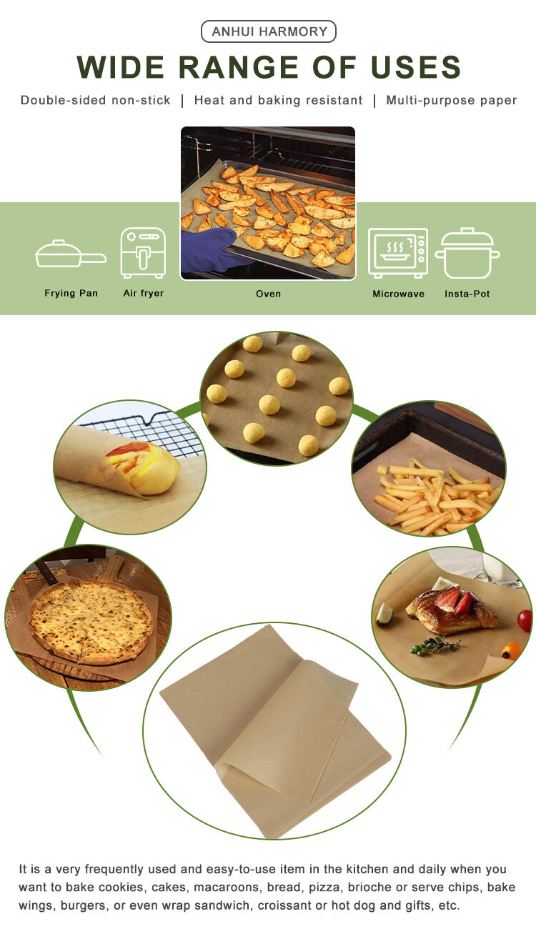 High quality factory customized unbleached baking paper parchment paper sheets factory