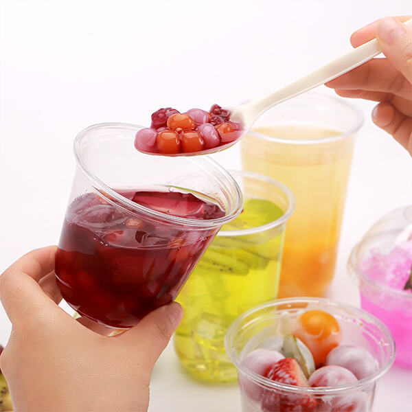 Serving desserts in plastic cups