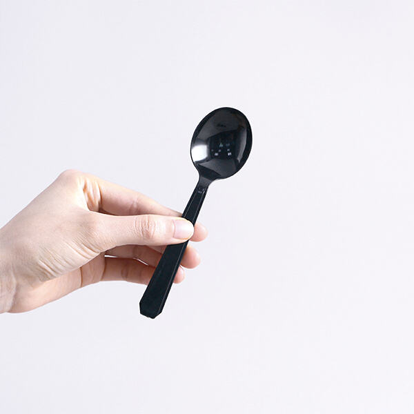 The plastic soup spoon