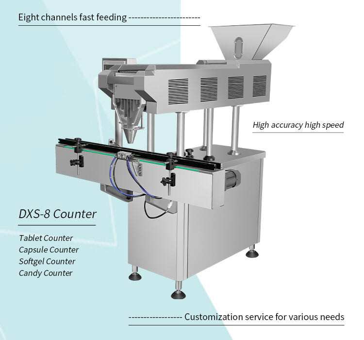 Automatic DXS-8 Channel Gummy Bear Candy Tablet Fish Glue Vitamin Candy Capsule Counting Bottling Machine supplier