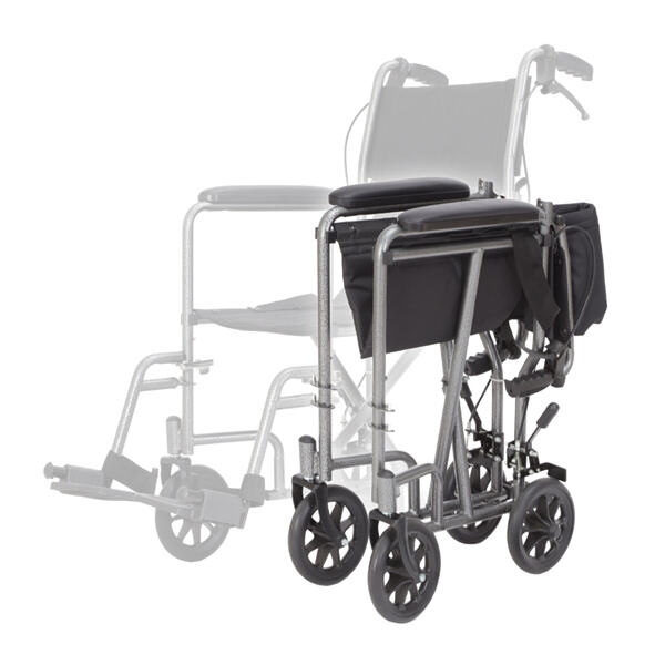 Space-saving commode wheelchair for small living spaces