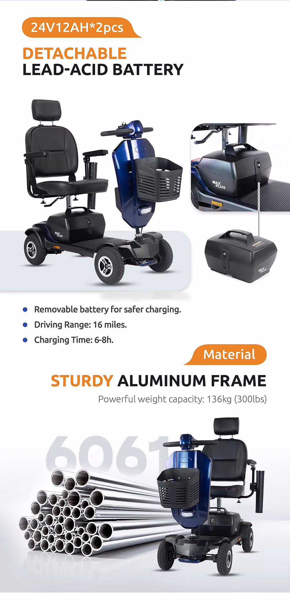 Professional Elderly Electric 4 Wheel mobility scooter elderly disabled shop mobility scooters For Elder Disabled People manufacture