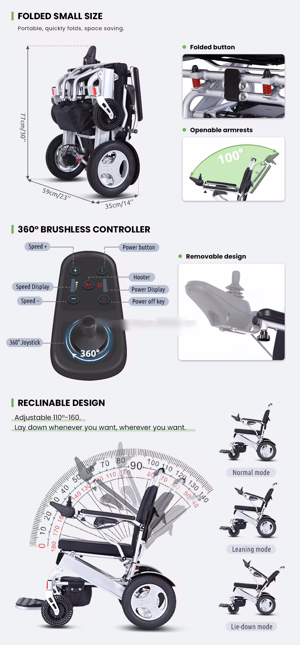 2024 hot selling aluminum alloy inteligentes electrica sillas de ruedas para discapacitados robotica details