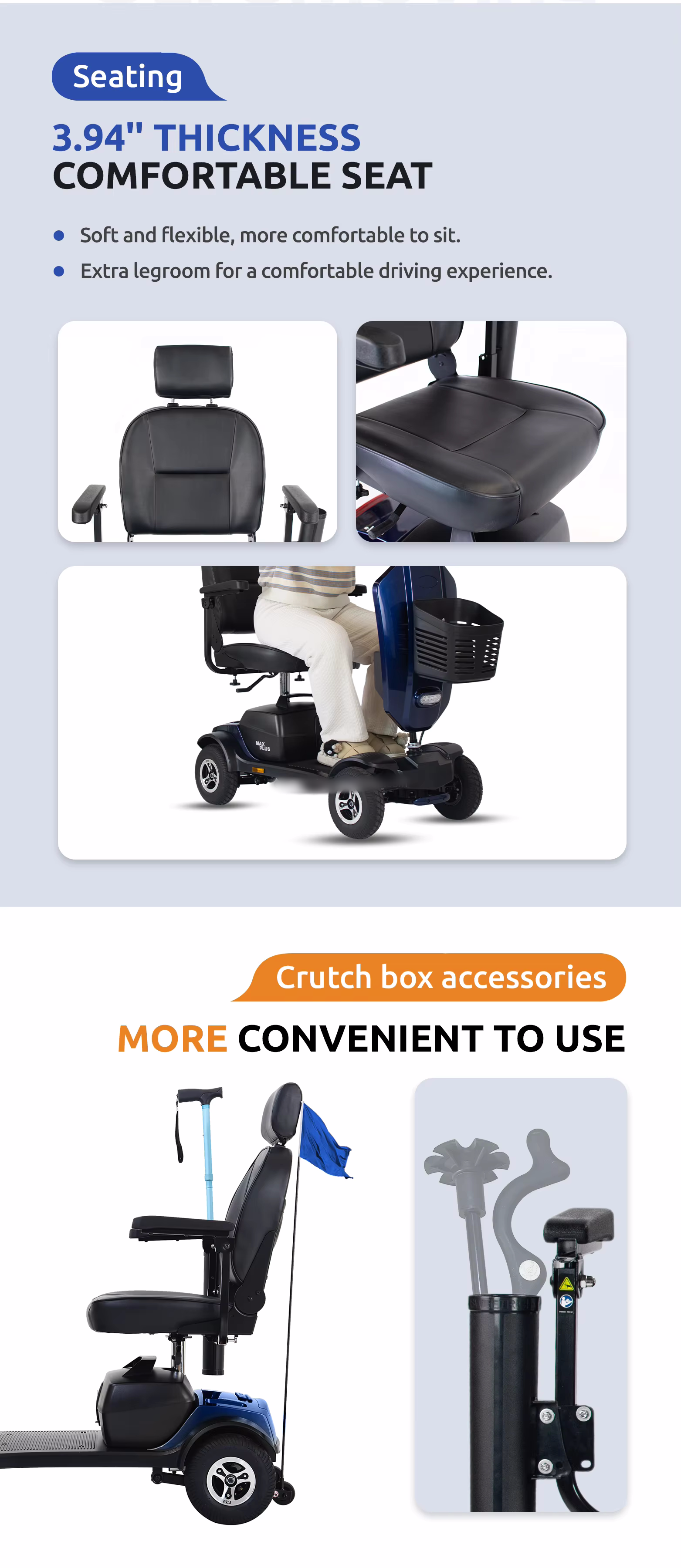 Professional Elderly Electric 4 Wheel mobility scooter elderly disabled shop mobility scooters For Elder Disabled People details