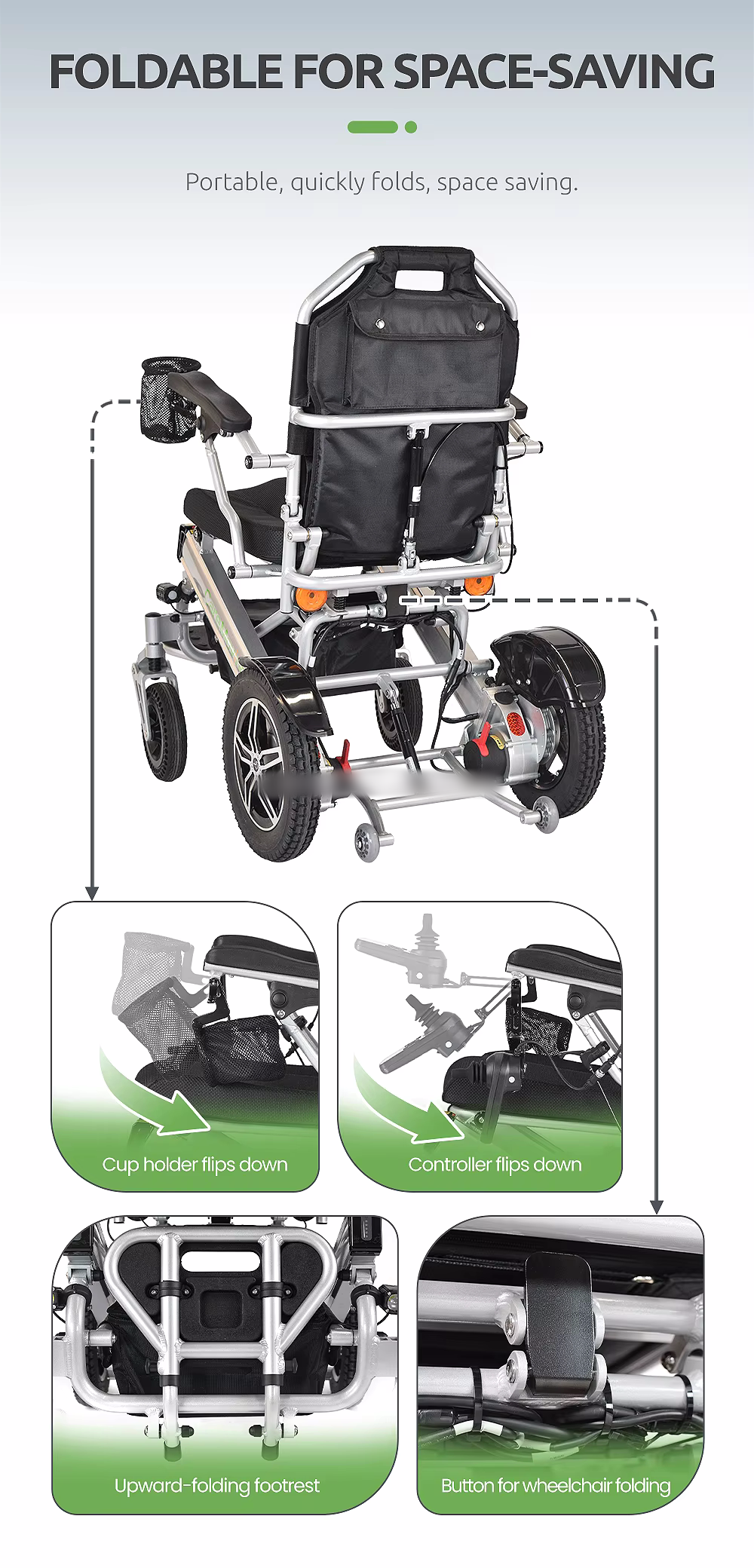 Mobility 2024 household medical devices power wheelchair for disabled All Terrain high end luxury wheelchairs supplier