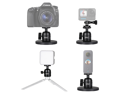 Kit de base de montagem de câmera magnética HSU com mini cabeça esférica para GoPro, com alumínio 1/4