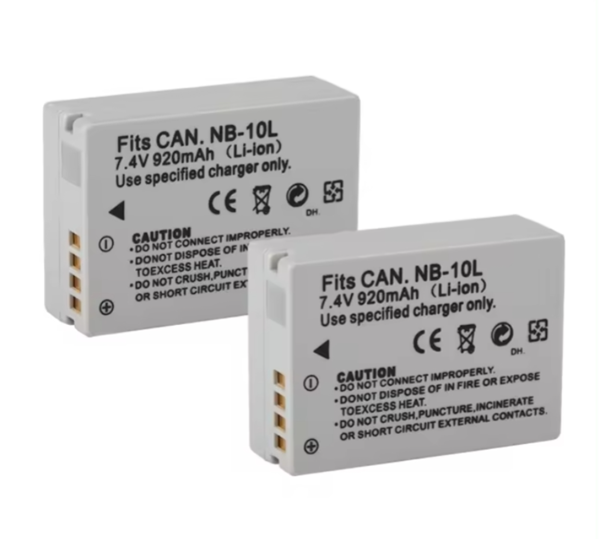 HSU 2X NB-10L batterie Li-ion de remplacement pour Canon PowerShot G1 X G3 X G15 G16 SX40 SX50 SX60 HS appareil photo numérique comme NB10L