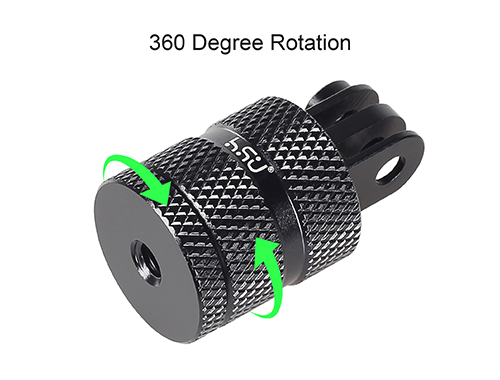 Алюминиевое крепление HSU 1/4 дюйма на 20 дюймов, адаптер штатива с вращением на 360 градусов Подходит для экшн-камер GoPro Hero, Sony, Xiaomi yi и других стандартных аксессуаров 1/4