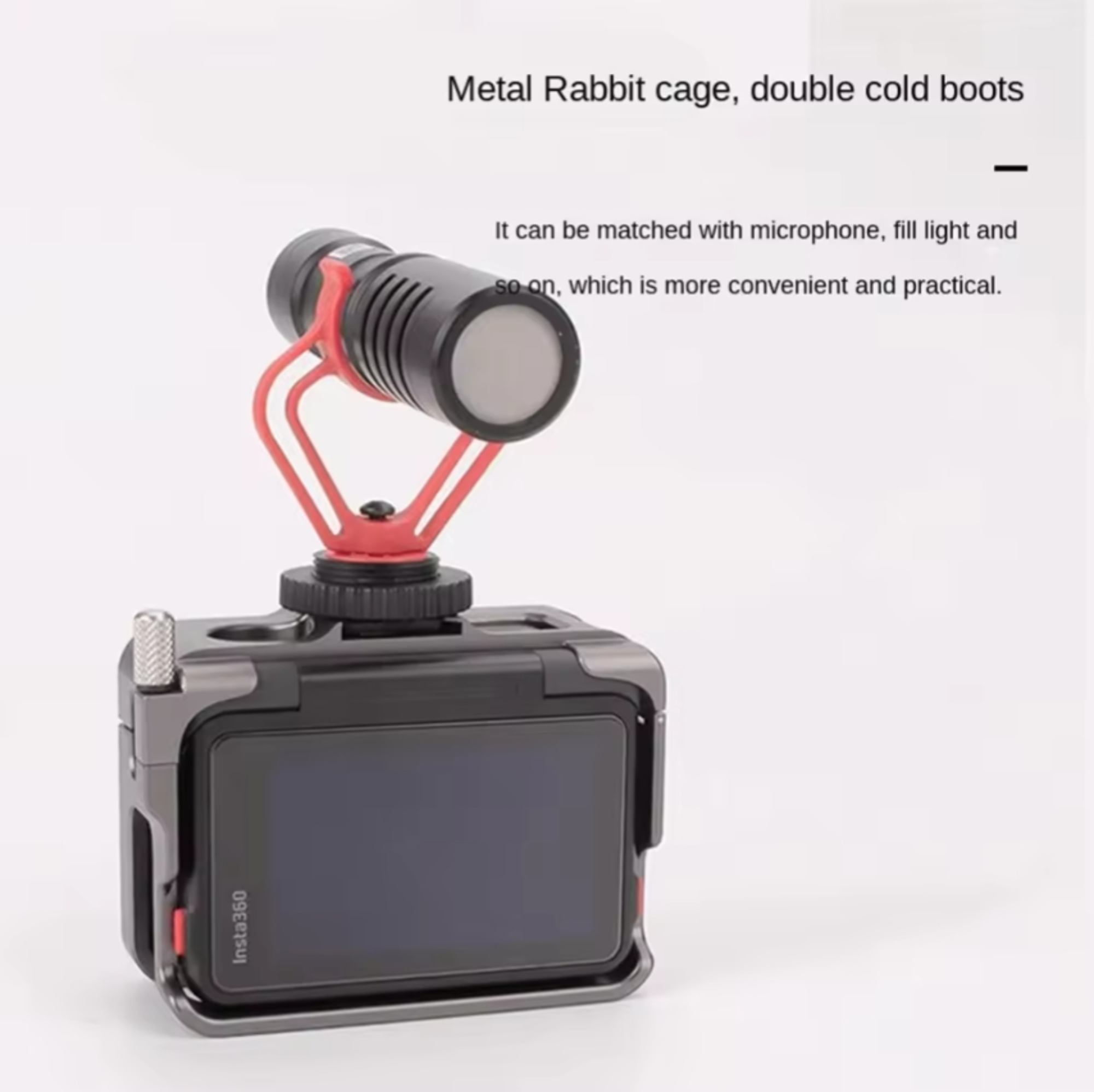 HSU Metal Rabbit Cage Durable Protective Housing Cage Aluminum Alloy Frame Cage for Insta360 Ace Pro Accessories