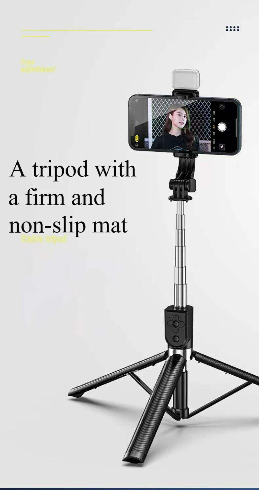 HSU Z6 1.7M Long Extended Blue tooth Wireless Live Broadcast Stream Stand Holder Tripod Selfie Stick For Smartphones