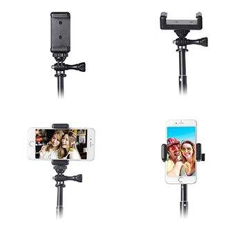 HSU 7.9" to 22.7" Telescopic Monopod Extendable Selfie Stick Hand Grip forGoPro Hero 12/11/10/9/8/7 Action Camera