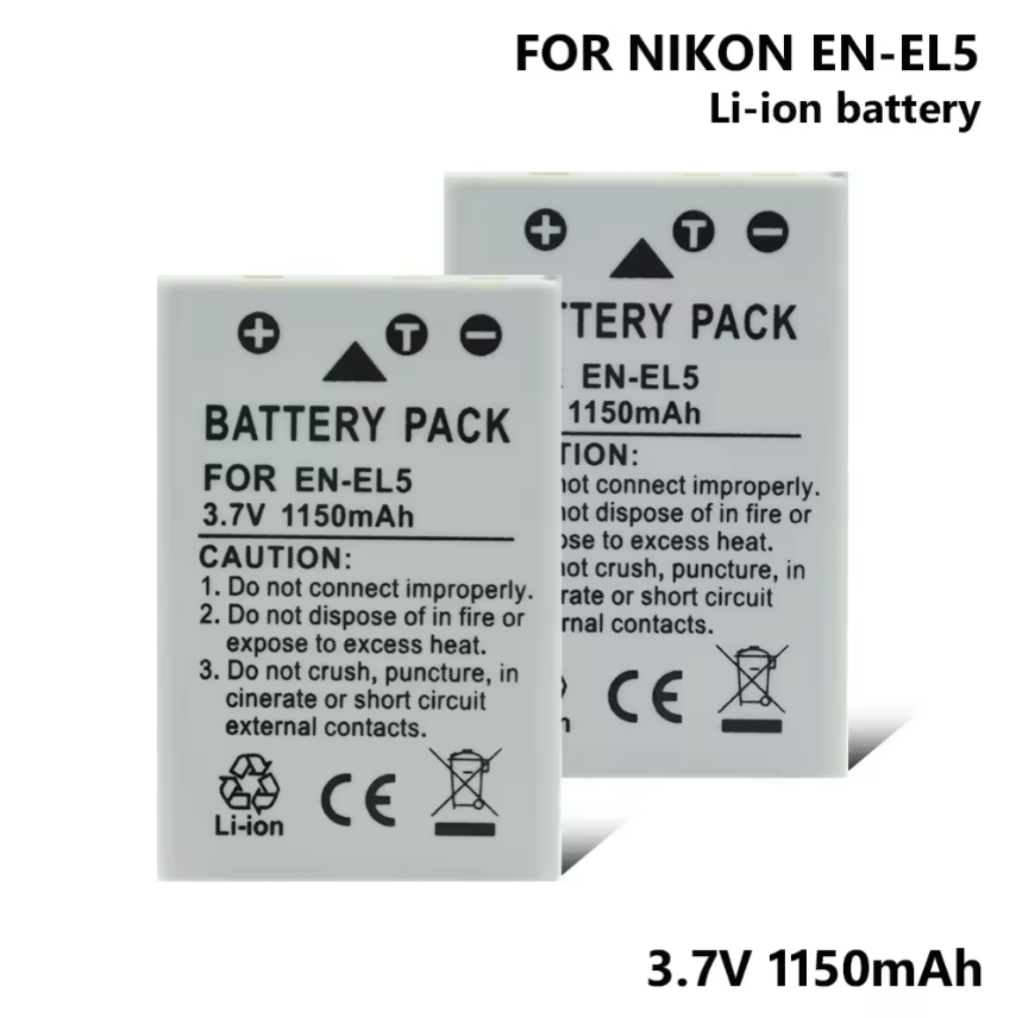 HSU 3.7V EN-EL5 1150mAh Li-ion Lithium Battery For Nikon Coolpix P4 P5000 P5100 P6000 P80 P90 P100 P500 P510 P520 P530 S10