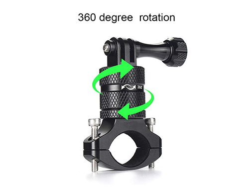 HSU Aluminum Bike Bicycle Handlebar Mount for Gopro Hero 9/8/Hero 7/Hero 6/Hero 5/Hero (2018) Hero5/4 Session SJCAM YI and Other Action Camera,360 Degrees Rotary Mountain Bike Rack Mount (Black)