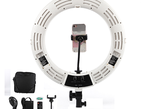 بطارية USB قابلة للشحن تعمل 3600LM 480 مصباح 18 بوصة شاشة رقمية LED Ringlight LED Ring Light Kit