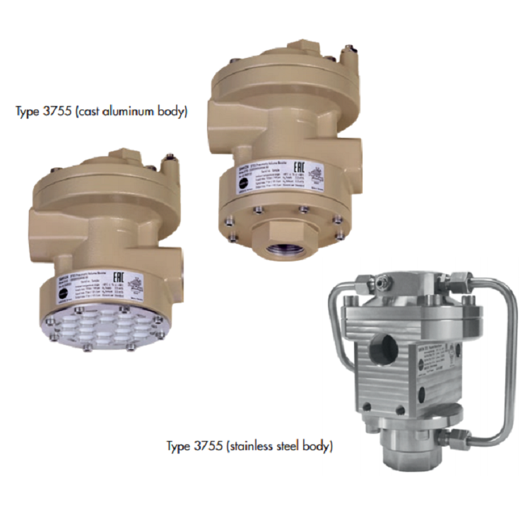 Kinesisk kontrollventil med Samson 3755 pneumatisk volumforsterker og Koso Epa800 ventilposisjoneringsfabrikk