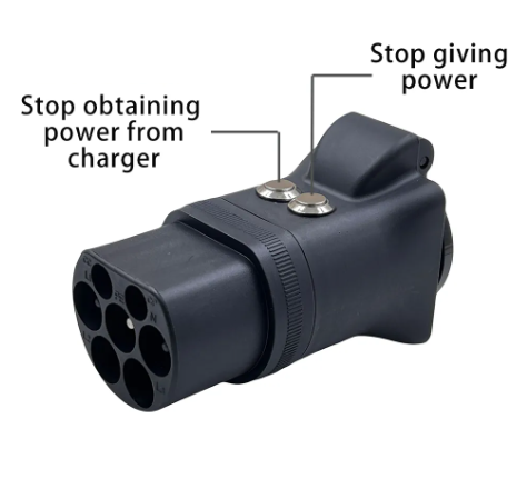 Discharge V2L Type 2 to Schuko Plug with Switch EV Charger Adapter EVSE IEC62196 Plug details