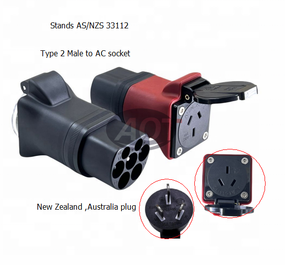 AOTAI Type2 to AC 220V 7KW Adaptor for Type2 Charger Station Type2 to AU Type I socket charging Discharger details